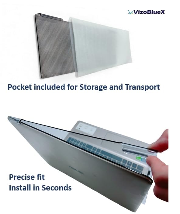 Image of VizoBlueX - 15.6 inch Diagonal Blue Light Blocking Screen Protector Filter. Panel LED PC Laptop Anti-UV Eye Protection Panel Cover - Widescreen Laptop Frame Hanging Type (W 14 inch X H 8.6 inch)