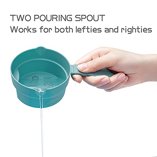 Plastic Measuring Cups And Spoons Set Of 8 - Easy To Read Measuring Cups Measuring Spoons With Large Print & Spout For Measuring Dry Liquid Ingredients Baking Cooking, Dishwasher Safe Bpa Free (Blue) #TOP5