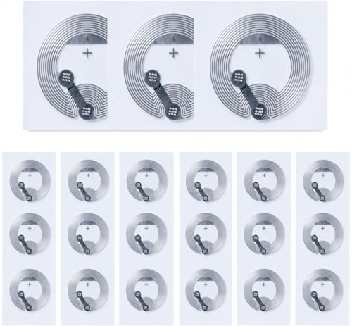50 Pcs Autocollants NFC Tag Ntag216, Autocollants NFC Réinscriptibles, Autocollants NFC Programmables 888 Octets de Mémoire pour Apple iPhone iOS Android...