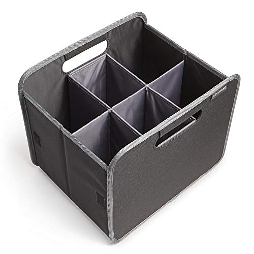 MeyLiving 6 Bottle Wine Carrier Storage Liquor Picnic Hostess Gift Collapsible 7.1x10.4x10.8inches, 1-Pack, Lava Black