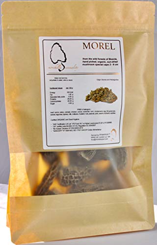 Funghi Spugnola/Morchella Secchi - Solo Cappelli, Senza Code (4-8 cm) - Essiccati Al Sole - Raccolti a mano (100 gr)…
