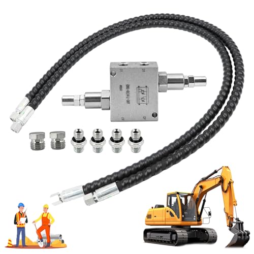 Mini Excavator Cushion Valve Kit - Replace 1/4 M14x1.5 Compatible with Machine with 1/4 Hydraulic Hoses Complete for Swivel Motor Lightweught Sturdy