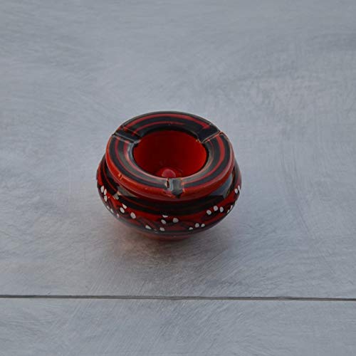 Posacenere Marocchino Fatto A Mano In Blu Notte - Piccolo Modello Decorato, Ø10cm