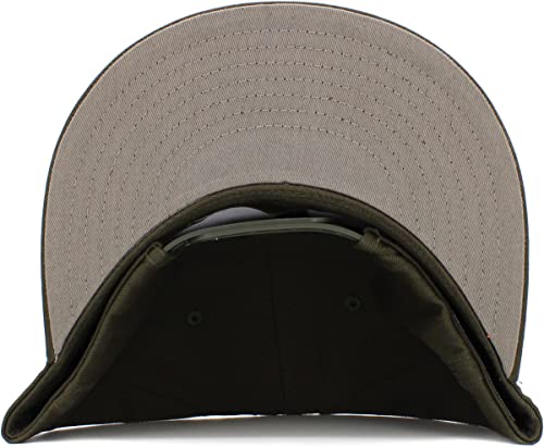 Image of KBETHOS Classic Snapback Hat Blank Cap Underbrim Cotton Wool Blend Flat Visor Adjustable Unisex