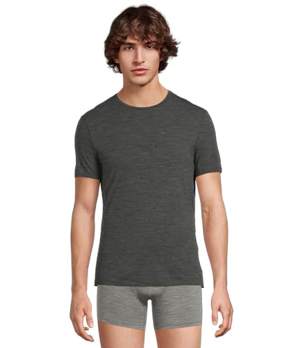 Icebreaker Men’s Merino Anatomica Short Sleeve Crewe T-Shirt - Jet Heather - Small