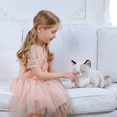 Image of CU-MATE Adorable Stuffed Animals Cat -Handmade Plush Soft Cat -Present Gift for Boys /Girls (Sleeping Ragdoll Cat)