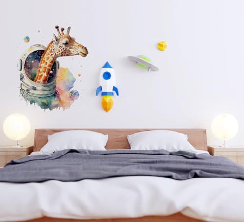 Vinilo decorativo infantil Giraffe cosmonaut1 miniatura 4