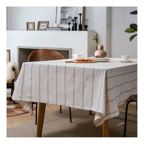Nappe a rayures noires rectangulaire lavable anti-poussiere - 2