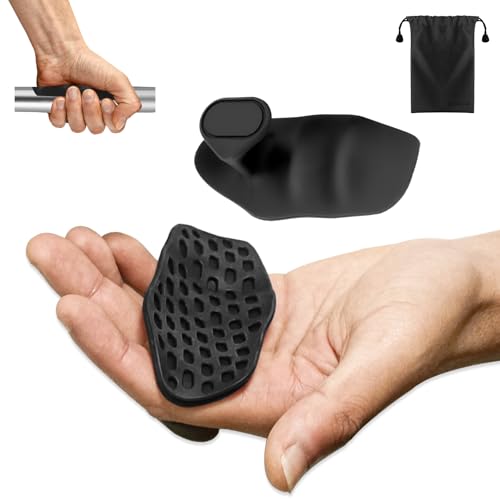 DecrPlus Rypt Grip for Weight Lifting Deadlift Rows-Rubber Anti-Slip Ergonomic Lifting Gloves for Men and Women Training Palm Protectors for Gym Intensive Training and Exercise ﻿ (Grey) ﻿ (Black)