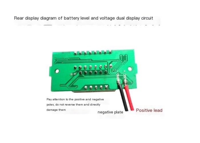 Electric Vehicle Motorcycle LCD Display Power Digital Voltmeter Power Meter (Size : 36V Lead Acid red)