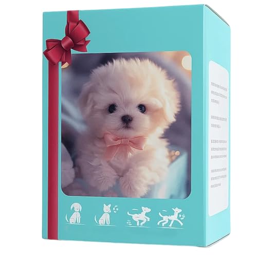 Robot Dog,My Realistic Robot Puppy,White Realistic Puppy with Soft Fur,Cute Realistic Dog Plush Toy for Kids for Birthday Gifts, Playtime, Gift for Pet Lovers