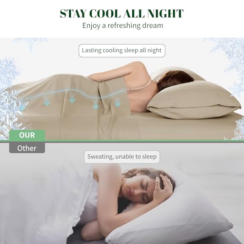 Sonoro Kate Cooling Sheet Set, 100% Egyptian Cotton Sheets, 1000 High Thread Count thumb #4