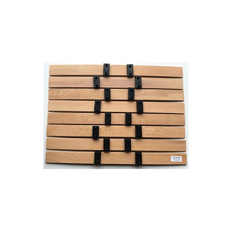 SCM Créations Set Di 8 Doghe Per Letto In Faggio - 66 Cm, Larghezza 53 Mm, Spessore 8 Mm, 7 Strati Con 16 Punte A Clip - Made In France