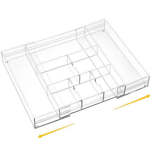 Briwooody 1 Pcs Acrylic Desk Drawer Organizer 2 Inch Height