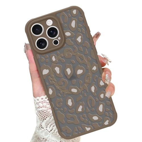 Image of KANGHAR Case for iPhone 16 Pro Max Brown Leopard Printed Pattern | Compatible with Magsafe Cute Cheetah Protective Magnetic Case for Girls Women 6.9 inch