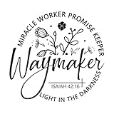 Calcomanías de letras hacedor de caminos hacedor de milagros cumplidor de promesas mi 54.6x57.5cm Decoración de tiendas Negro