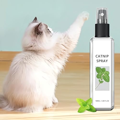 bscsqld Catnip Spray, Cat Scratching Spray, Transparent Cat and Kitten Behavior Spray 100 ml (3.4 oz) 100% Natural Cat Mint Spray Safe for Pets