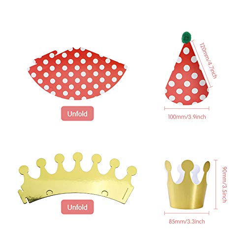 11Pcs Mini Party Hat Kit, 9 Cone Hat And 2 Crown For Birthday Holiday Kid Pet Family Party Deco Props #TOP1