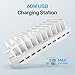 Unitek Multi Charging Station, 10-Port USB Charger for Multiple Device with SmartIC Tech and Adjustable Dividers, Organizer Stand Compatible with iPad, Tablet, Kindle, iPhone