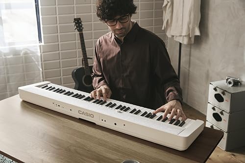 Casio Casiotone CT-S1-76WE Piano-Keyboard mit 76 anschlagdynamischen Tasten, 61 Sounds, weiß