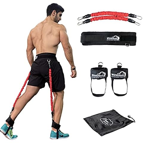 Vertical Jump Trainer, Professional Leg Strength Resistance Bands for Vertical Jump Training, Premium Jumping Trainer, Volleyball Trainer & Basketball Trainer-40 Lbs. Each Band Cover