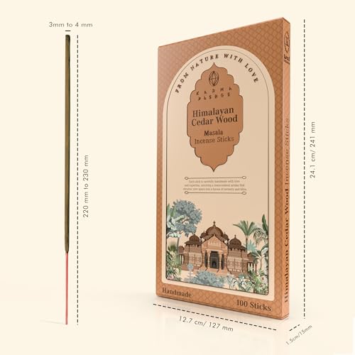 Incense-Sticks-Himalayan-Cedarwood-Incense-Pack-of-100-Stick-Hand-Rolled-Aromatic-Masala-Made-with-Natural-Ingredients-45-60-Min-Burn-Time-Best-for-Home-Fragrance-Meditation-Yoga-Relaxation