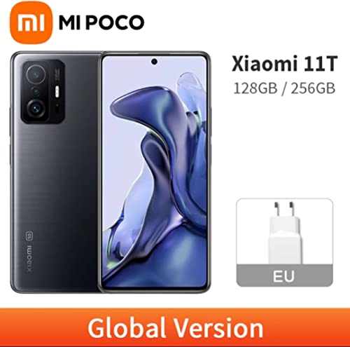 Xiaomi 11T 5G + 4G Volte (128Gb, 8Gb) 6.67” 108Mp 6Gb Triple Camera, Nfc Dual Sim (Not Compatible Verizon Sprint Boost Metro Cricket) Gsm Unlocked Global (W/Fast Car Charger Bundle) (Meteorite Gray) #TOP1