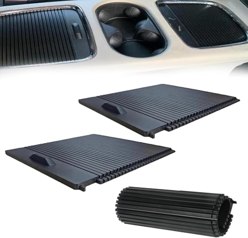 Airaevce Center Console Cover Replacement Compatible with Dodge Caravan 2011–2019, Compatible with Chrysler Town,Compatible with Country, Sliding Center Storage Lid Covers, Rollable, Front Rear Set
