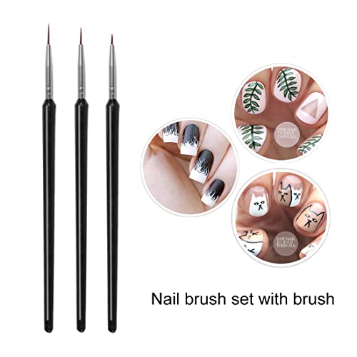 Zeayebsr 3 Stück Nageldesign Pinselset, Profi Nagel Pinsel Dünn, Feine Pinsel Nail Art Pinsel Set Nagellack Stifte… – Bild 5
