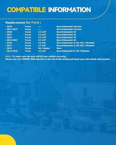 Image of PHILTOP Rear Struts Shock for Focus 2012-2018, Shock Absorber 5645 * 2, Struts with Coil Spring SAA854 2 Pcs