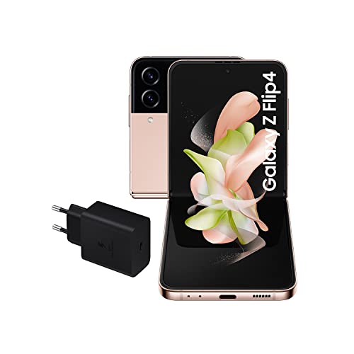 Samsung Galaxy Z Flip4 5G (256 GB) Smartphone Android, Teléfono Móvil Plegable, Dorado [Versión española] + Cargador ultrarrápido de 45W