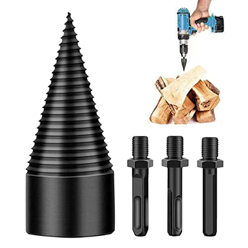 YEJAHY Cortador de madera de 42 mm con 3 asas de perforación, cortador de madera, tornillo cónico, cortador de leña, broca precisa y rápida para madera