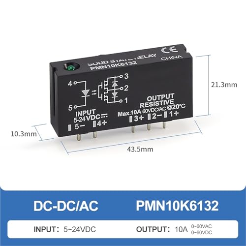 Relais statique miniature DC-DC compatible 3V 5V pour circuit imprimé 24V 10A - 3