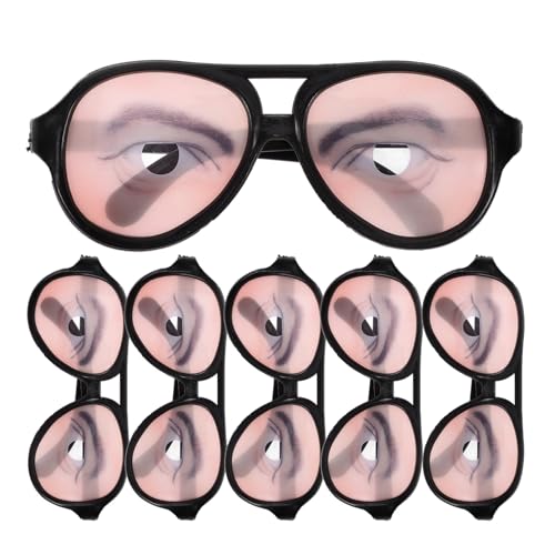 KESYOO 6pcs Party Glasses Weird Crazy Clear Festival Prop Glasses Halloween Eyeglasses Halloween Costume Glasses Halloween Elements Eyeglasses Halloween Costume Eyeglasses LED Black