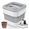 Collapsible Dog Food Storage Container, 10-14 Lbs Capacity Cat Pet Food Container with Magnetic Lid & Measuring Cup, Multi Purpose Storage Container For Dry Food, Cereal