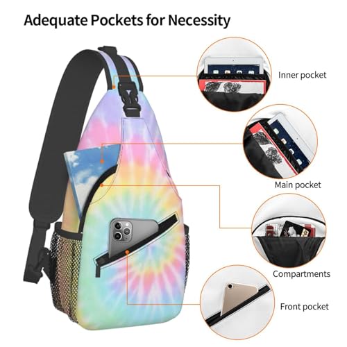Pastel Tie Dye Crossbody Bags Cross Men Chest Bag Adjustable Sling Backpack Shoulder Bag For Women Cycling Travel Sport Hiking4