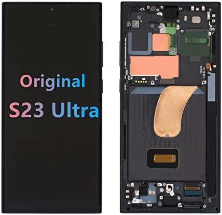 6.8" Original for Samsung Galaxy S23 Ultra SM-S918U SM-S918U1 SM- S918B SM-S918W SM-S918E LCD S23 Ultra Display Touch Screen Digitizer Assembly Replacment (with Black Frame)