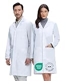 Dr. James Premium Blouse de laboratoire unisexe 100% coton pour hommes et femmes, poches p...