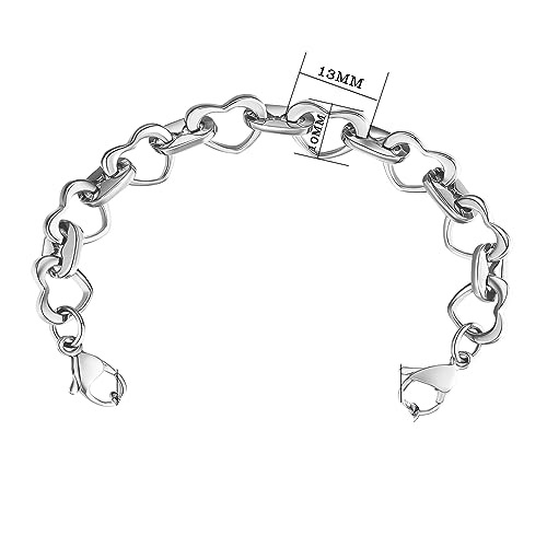 LinnaLove Heart Link Stainless Steel Interchangeable Medical Alert Bracelet3