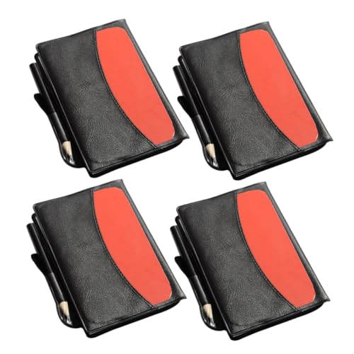 BESPORTBLE Wallet Set 4 Pack Red Yellow Cards Notebook Pencil Score Sheet Compact for Soccer Volleyball Games