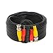 10FT Black Premade BNC Video Power Cable Extension Wire for CCTV, Security Camera, DVR, Surveillance System, All in One Plug & Play Cord