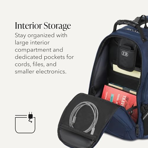Image of SWISSGEAR 1900 ScanSmart Laptop Backpack, Fits Most 17-Inch Laptops, TSA-Friendly Lay-Flat Design, RFID Protection, and Tablet Pocket, Black, 31L, 18.5-Inch
