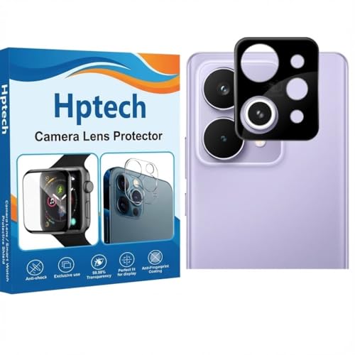 Image of HPTech Back Camera Lens Protector for Realme 15 5G (1 Pack) - 3D Premium Tempered Glass Camera Guard, Scratch Resistant, Ultra Clear, Black - Easy Installation, Anti-Fingerprint, HD Protection
