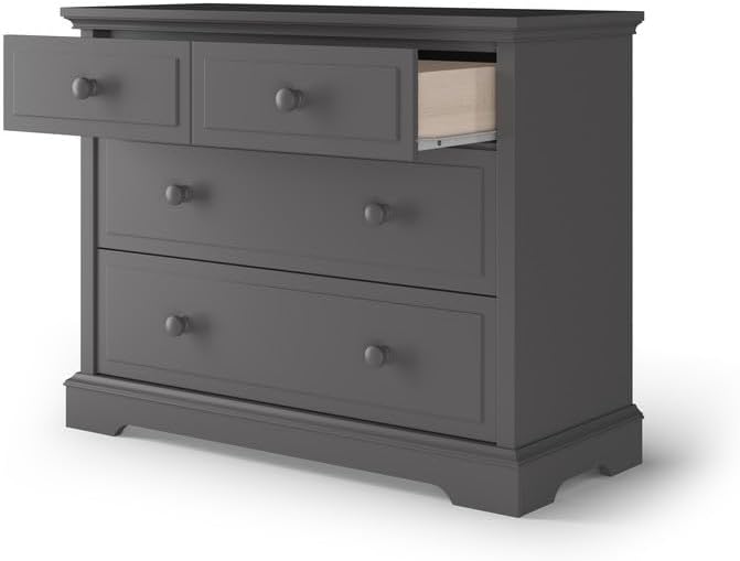 Cool Gray 3-Drawer Nursery Dresser with English Dovetail Construction