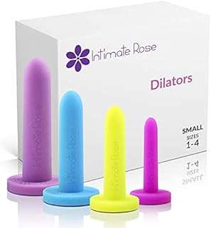 Intimate Rose Small 4-Pack Silicone Dilators for Women & Men, Sizes 1-4