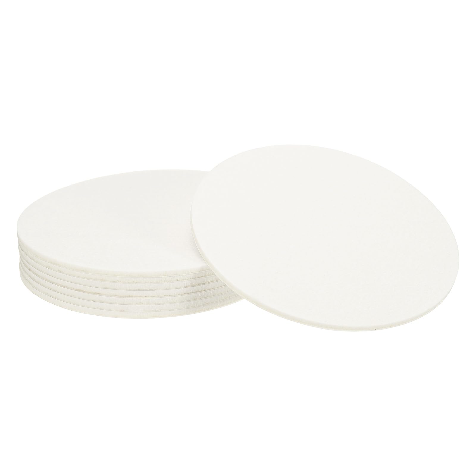 sourcing map 8Pcs Non Slip Felt Furniture Pads, 191mm Round Self Adhesive Felt Bumpers Noise Reducing Furniture Feet Floor Protector for Chairs Tables Furniture Legs (White 5mm Thick) — image 1