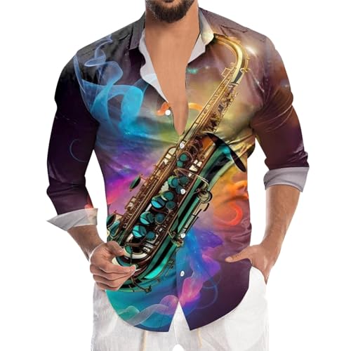 Camisas de manga larga para hombre, camisa de fiesta estampada,