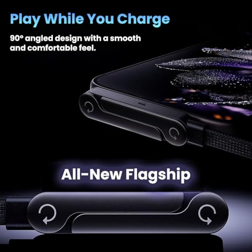 Image of Verilux PD 27W Type C to Lighting Fast Charging Cable with Stand, 6.6Ft Nylon C Type Charger Cable with 480MBPS Data Transfer, Lighting Right Angle for iPhone 14 /14 Pro /14 Pro Max /13 /12 /11 /XR /XS /X