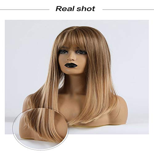 kowaku 20 '' Moda Feminina Perucas de Comprimento Médio Perucas Sintéticas para Festa Fantasia Cos