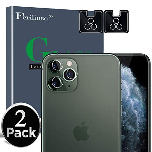[2 Pack] Ferilinso Camera Protector for iPhone 11 Pro/iPhone 11 Pro Max Camera Protector, Bubble Free Tempered Glass Protection Film (Clear)